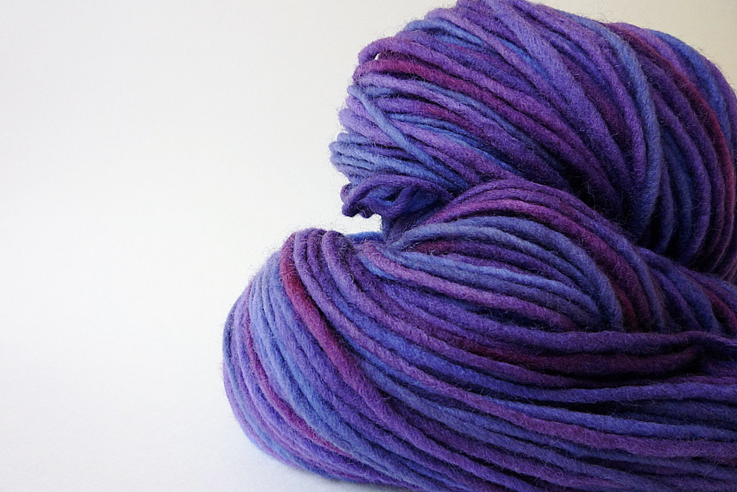 Hand Dyed Yarn Worsted Weight Yarn Single Ply Merino Wool