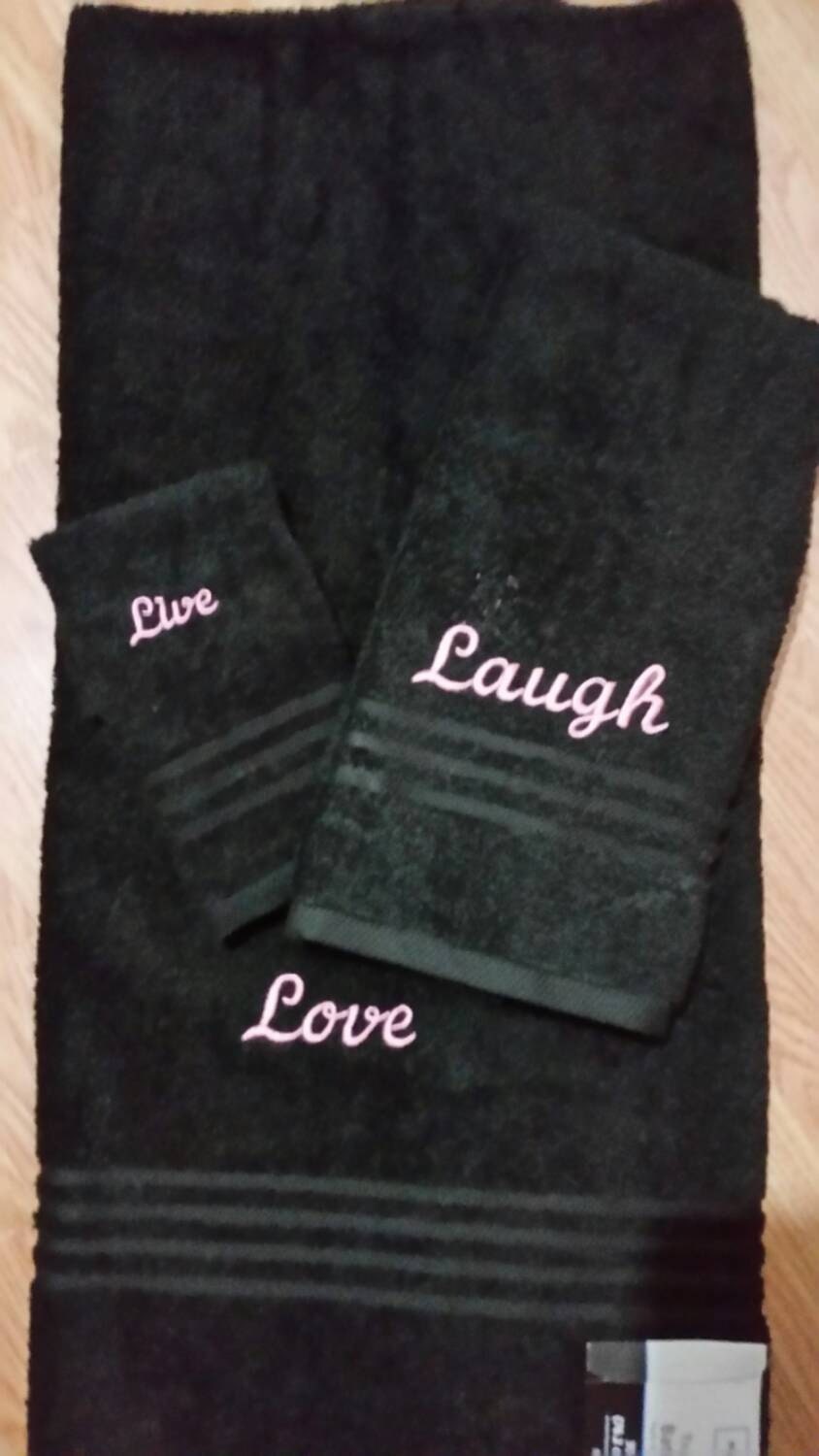 Homemade Embroidered Towel set by OurKraftyPlace on Etsy