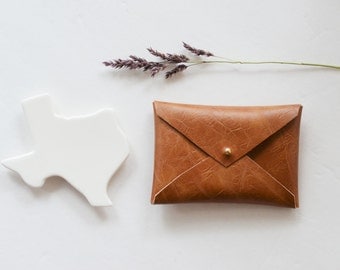 Vegan leather envelope wallet, business card case, card wallet, card holder, envelope clutch