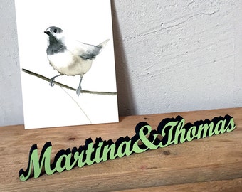 Weddingpresent two names - 3D Wood lettering