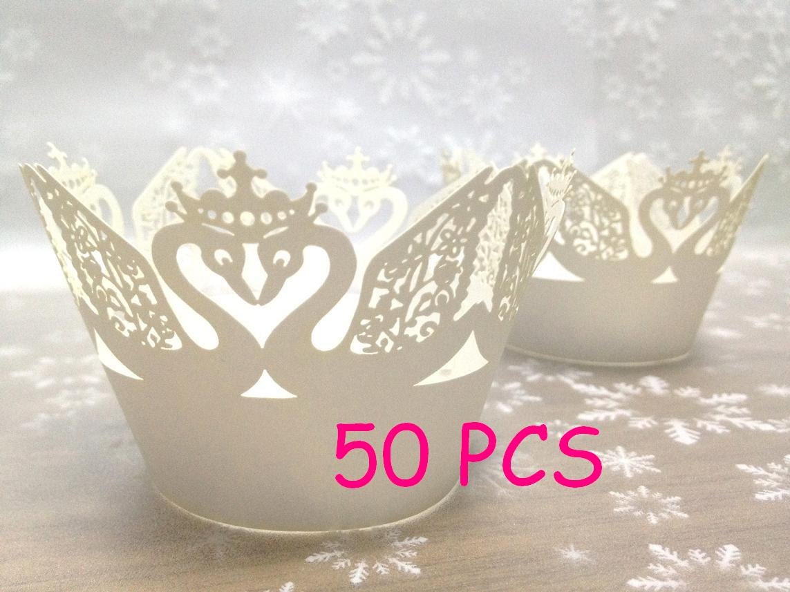 swan pair cupcake liner Stencil Fancy Swan Puppy Love Cupcake