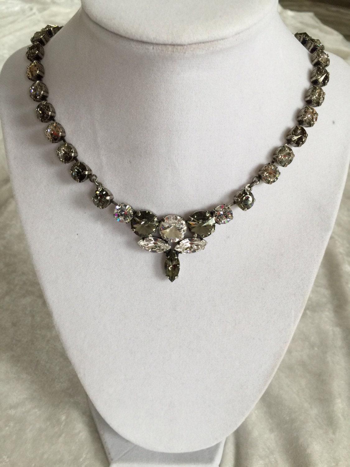 swarovski crystal necklace choker bib necklace black