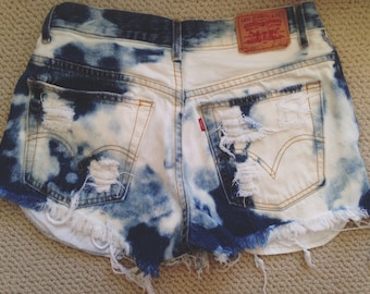 Acid Washed High Waisted Shorts