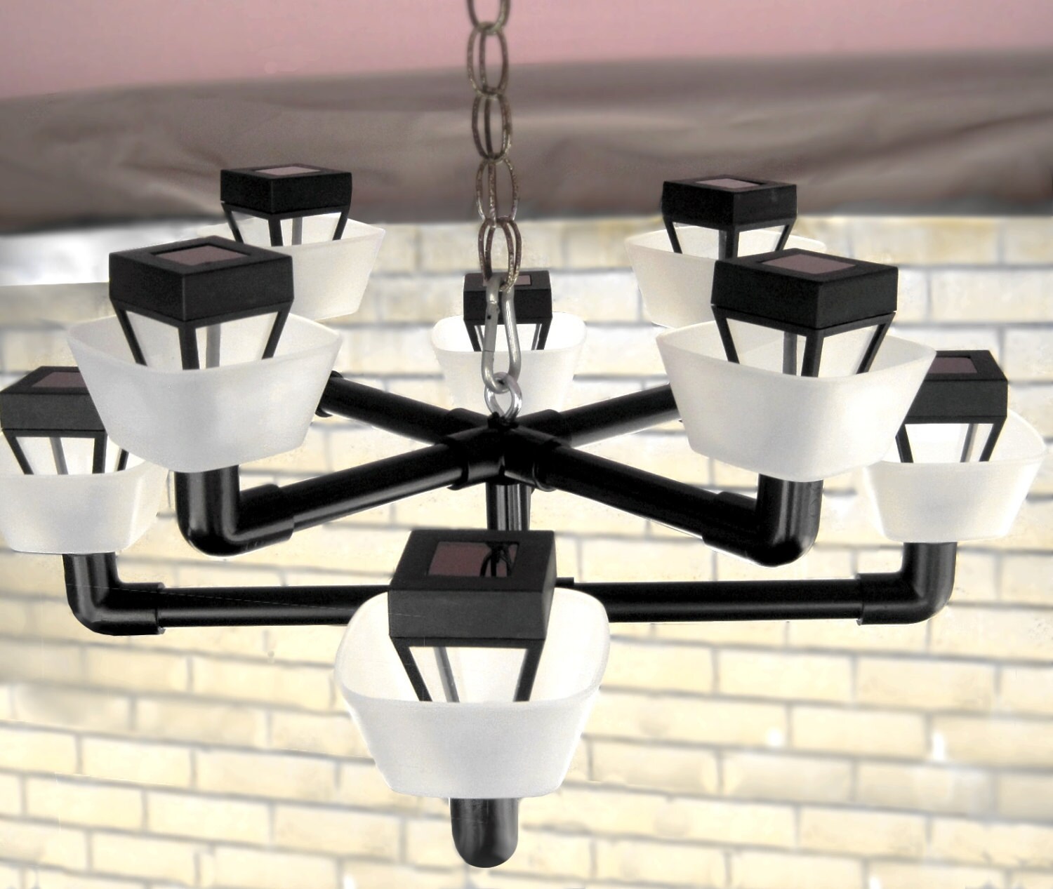 Outdoor lighting solar chandelier. Small by HBLightworks on Etsy