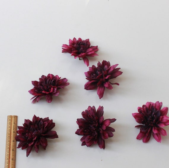 silk Dahlia Flowers artificial flower plum silk by BnBLLC