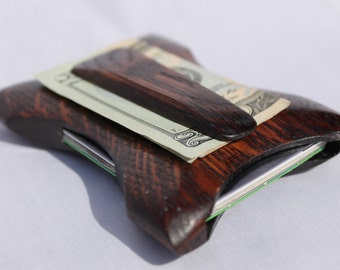 Front pocket wallet, Wooden Wallet, Thin Wallet, The best wallet, best wallet for men, Money clip, Oak Leaf Wallet by BenchBuilt
