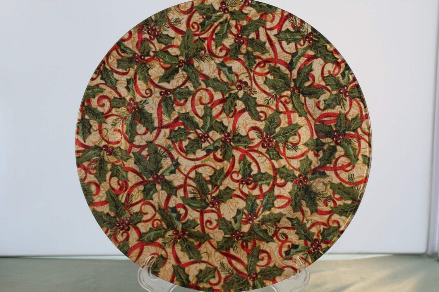 decorative christmas holly plate decorative christmas holly plate