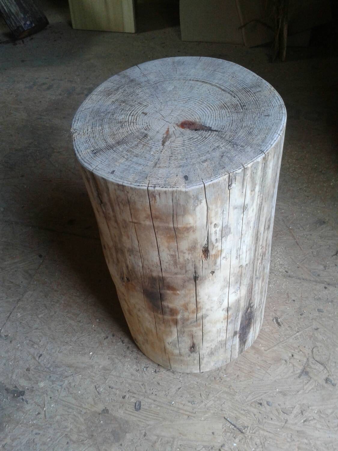 Burnt Pine Stump Stool Table 10 11 wide Custom