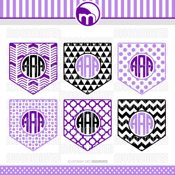 Download Items similar to Shirt Pocket Monogram Frames SVG Cut ...