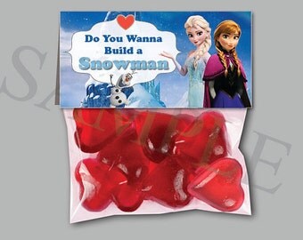 Instant DL - Frozen Treat Topper Snowman - Disney Birthday Bag Topper - DIY Printable