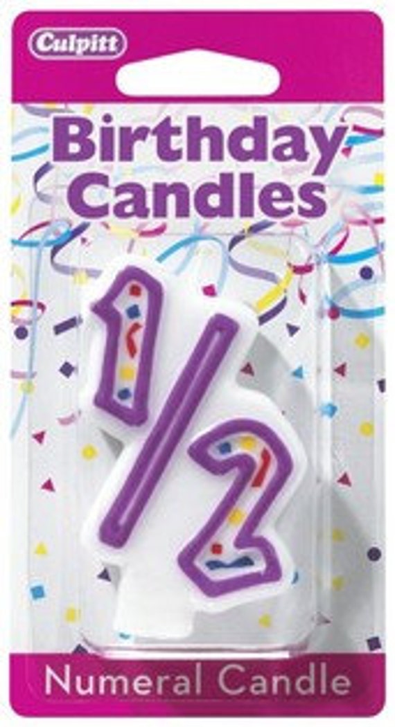 Birthday Candle 1/2 Birthday PURPLE