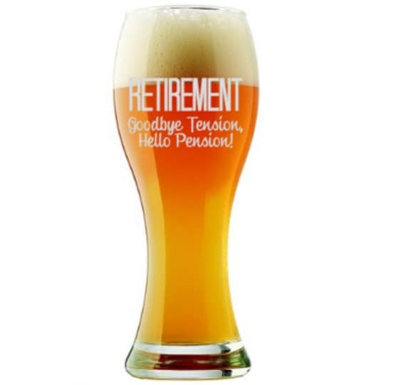 Retirement Gift Engraved Retirement Beer Glass Celebration