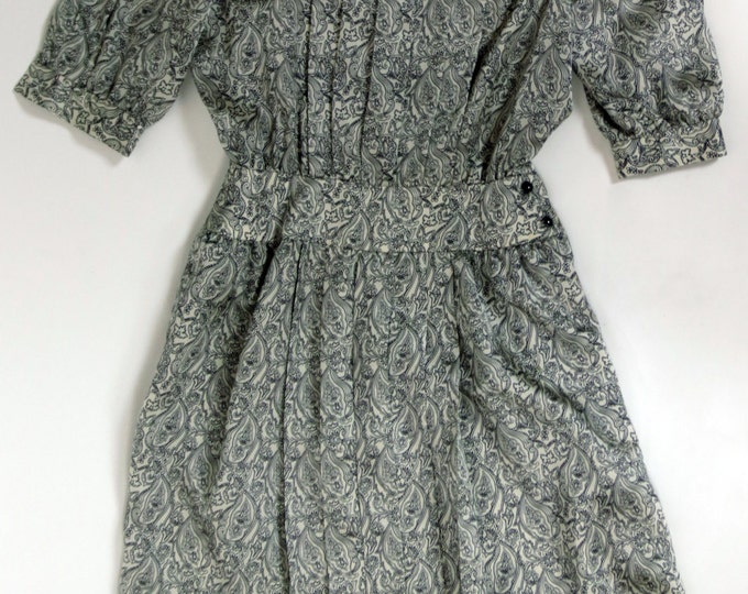 80s Albert Nipon paisley Working Girl printed satin dress