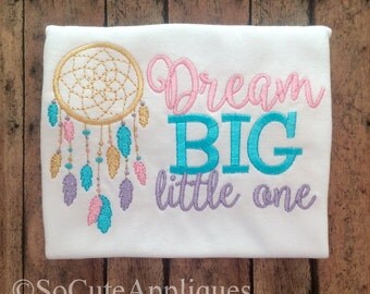 Embroidery design 5x7 Dream BIG little one Dream Catcher feathers Native American design,dream embroidery, OTT, feather, beautiful girl