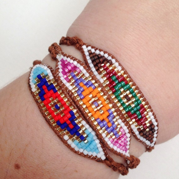 Items similar to Seed Bead Evil Eye Macrame Bracelet Ready to Ship on Etsy