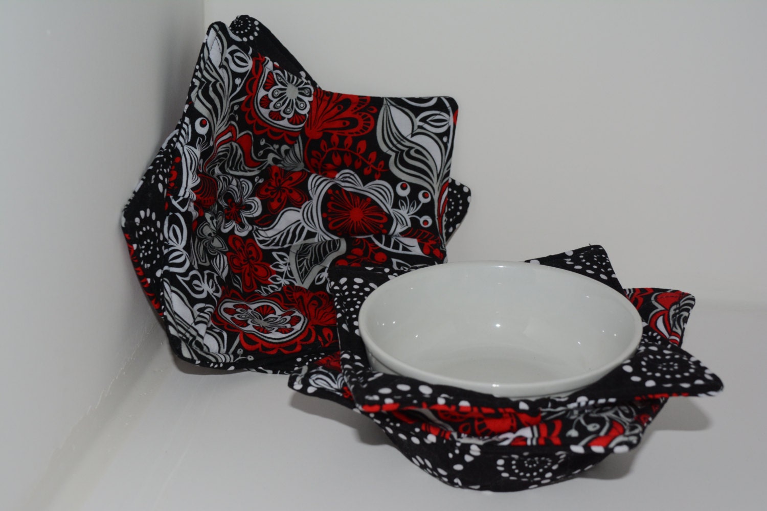 Reversible Microwave Bowl Cozy Set of 4 2 Small and 2 Medium
