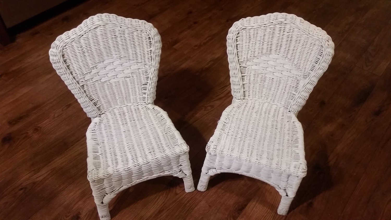 Little White Vintage Wicker Chair – Shabby Chic White Chair – Childs ...
