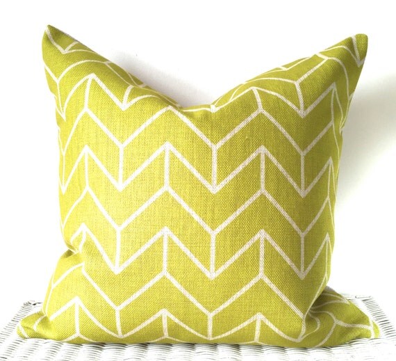 Lime green cushion geometric green cushion cover nursery