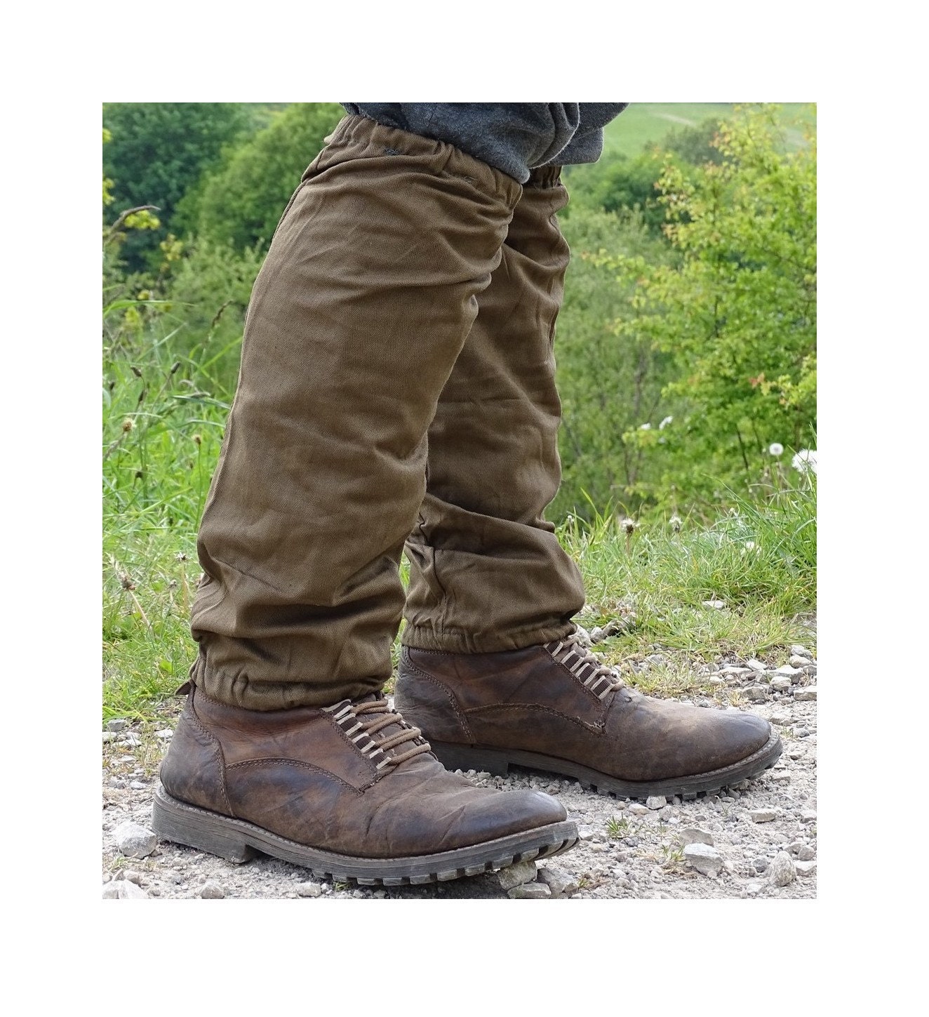 Genuine army canvas gaiters retro 1950s long spats cotton