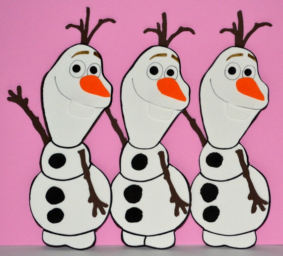 frozen olaf foam cut out set of 3 by chiquilladas on etsy