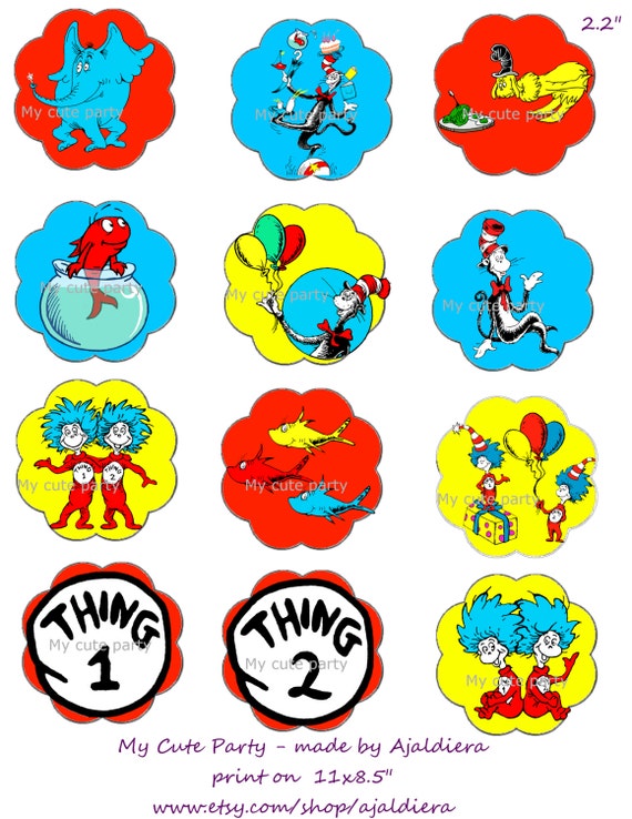 Dr Seuss Cupcake Toppers Printable