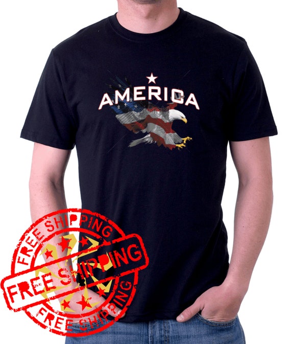 America Flag Eagle Free Shipping by RightSideOutShirts on Etsy