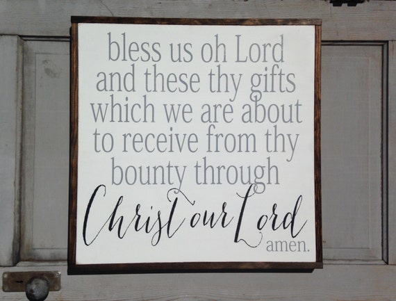 bless us oh LORD rustic wood sign large by BunkhouseandBroadway