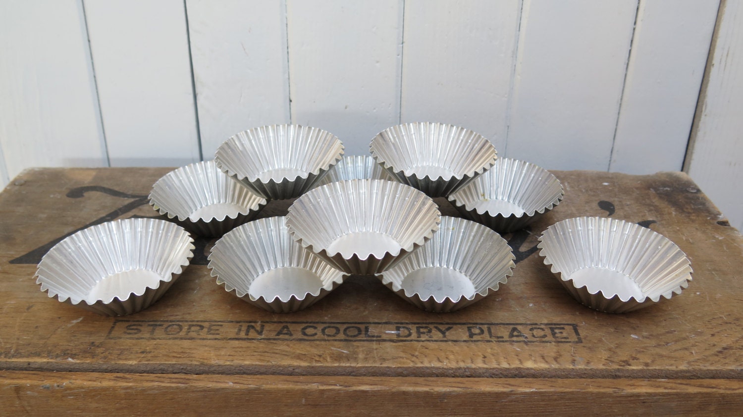 vintage small round metal tart tins made in Sweden