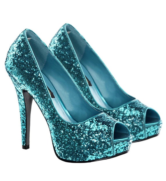 high heel teal shoes stiletto high heel toe special shoes party gift heels dance peep