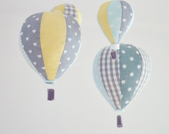 Pastel Baby Mobile, Hot Air Balloon Mobile, Custom Mobile, Nursery Decor, Baby Shower Gift Idea, Personalized Baby Mobile, Made to order