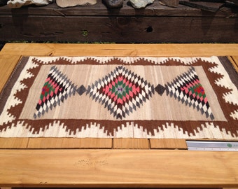 Hand Woven Wool Rug, Vintage Wool Textile Art, Native American Rug, South American Rug, Hand Made Wool Rug