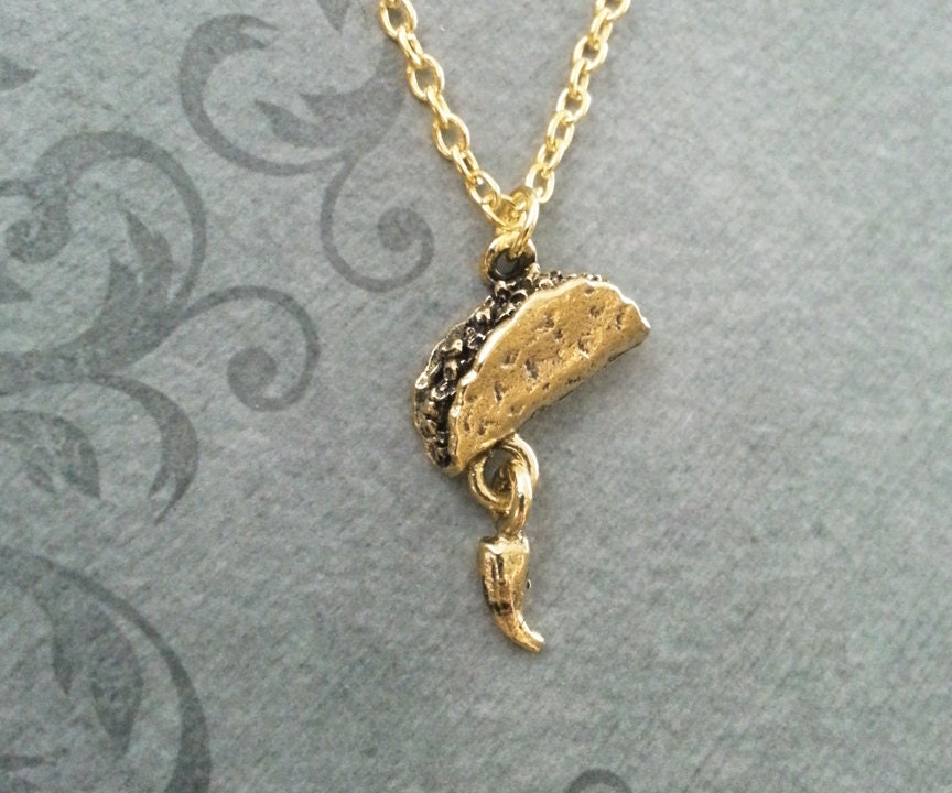 Taco Necklace SMALL Jalapeno Pepper Necklace Pendant Necklace