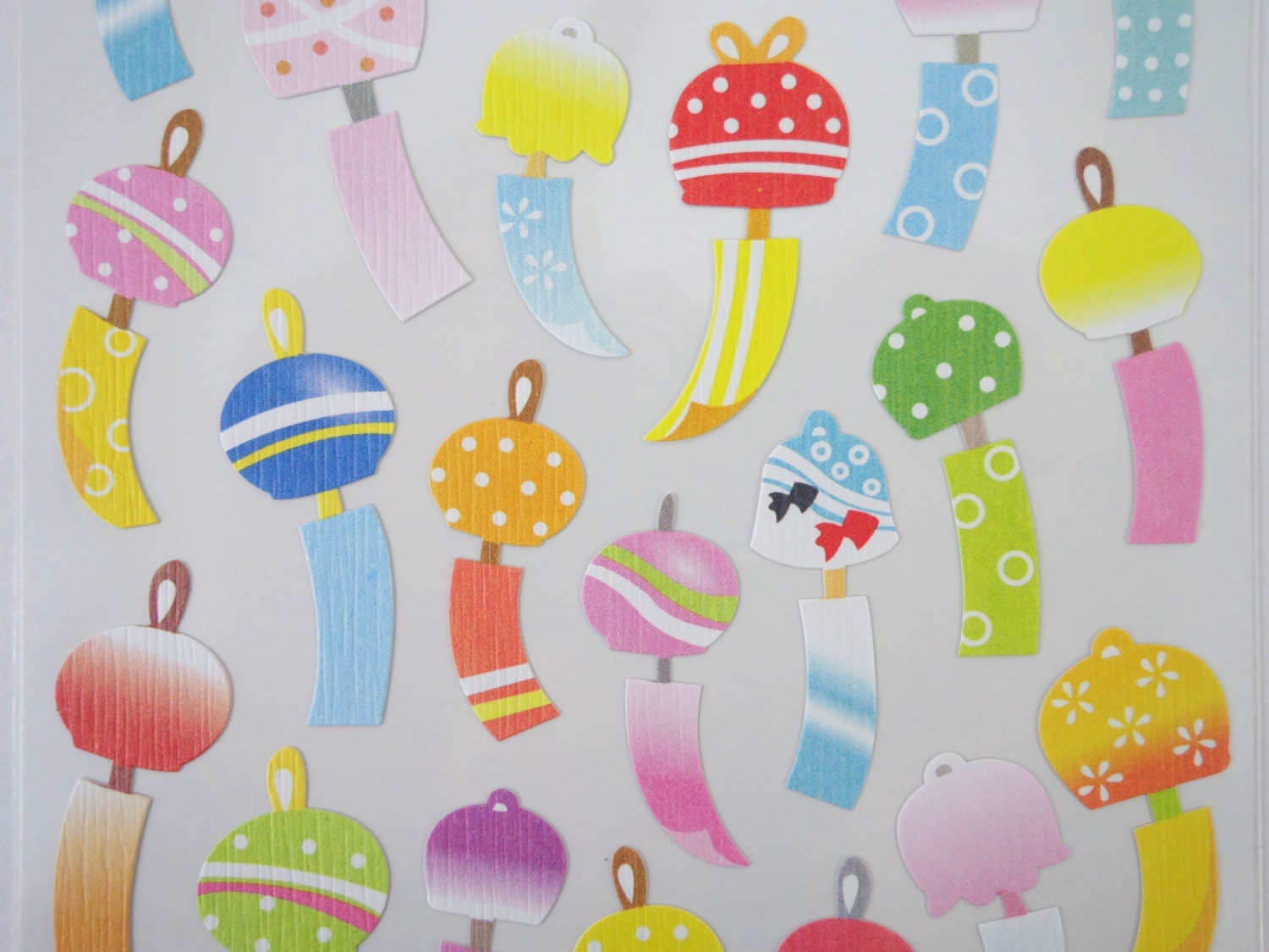 Beautiful Japanese Furin Wind Chime Chiyogami Paper Stickers Free Shipping