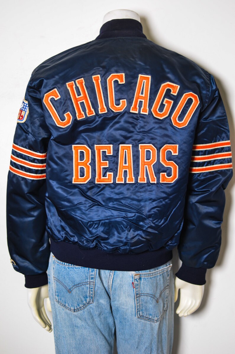 Chicago Bears Heavy Nylon All Over Print Varsity Jacket