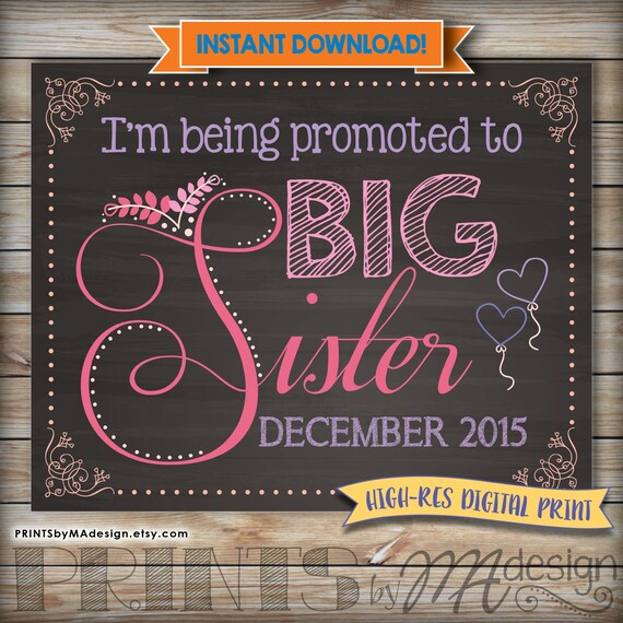 Download Promoted to Big Sister Chalkboard Pregnancy by ...