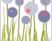 Contemporary meadow flowers. Modern cross stitch. Retro inspired pattern. Contemporary meadow flowers. Modern cross stitch. Retro inspired pattern.