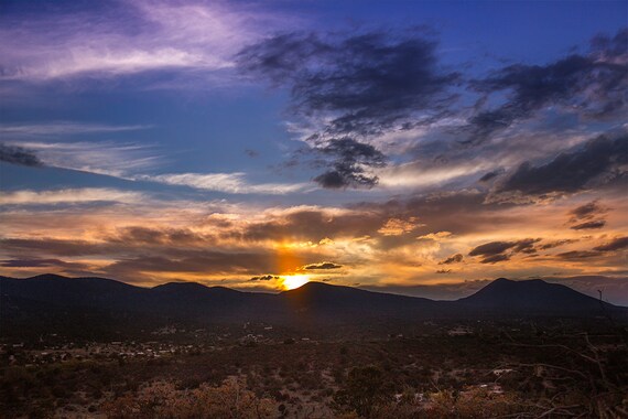 Items similar to Mountain Sunset Photograph in Siver City New Mexico ...