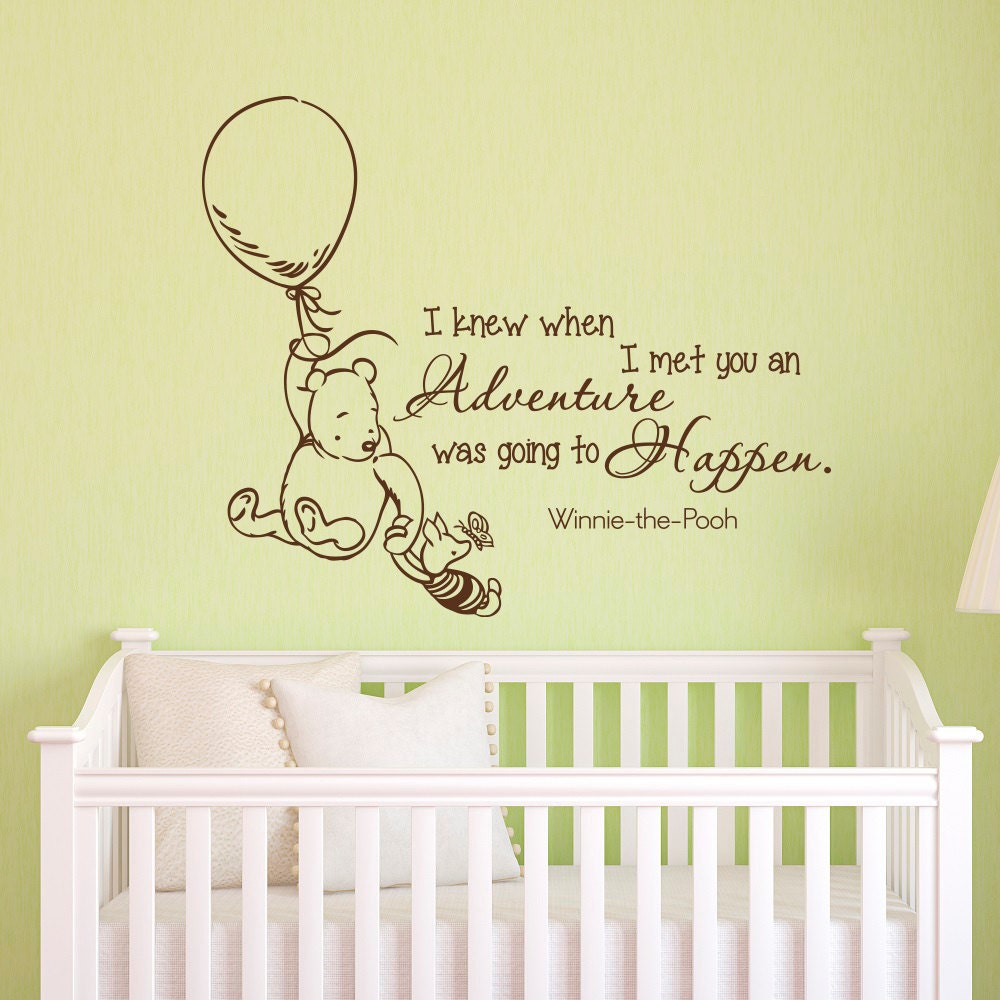 Wall Decals Quotes Classic Winnie the Pooh I Knew by FabWallDecals