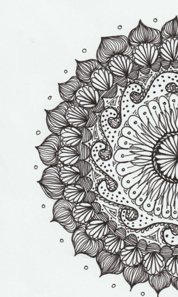 Items similar to Circle mandala Pattern Print A4 On Cardstock on Etsy