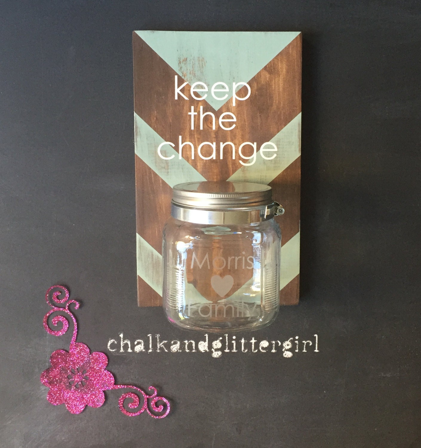 Keep the Change with Personalized Jar by chalkandglittergirl