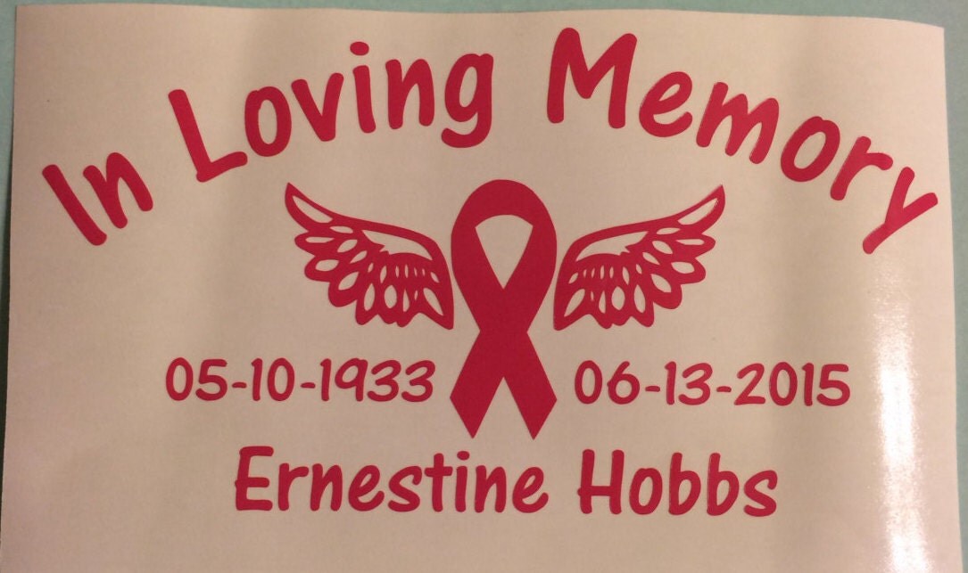 In Loving Memory Breast Cancer Sticker Vinyl Decal