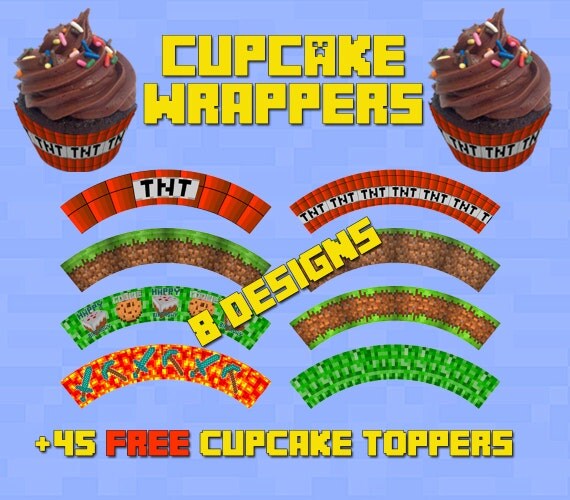 Party Cupcake Wrappers TNT Wrap Minecraft by DigitalBonanza