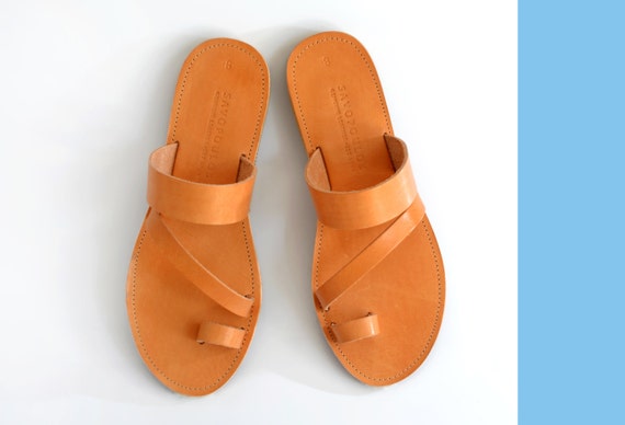 Leather Sandals, Toe ring extra strap sandal, Handmade Greek sandals