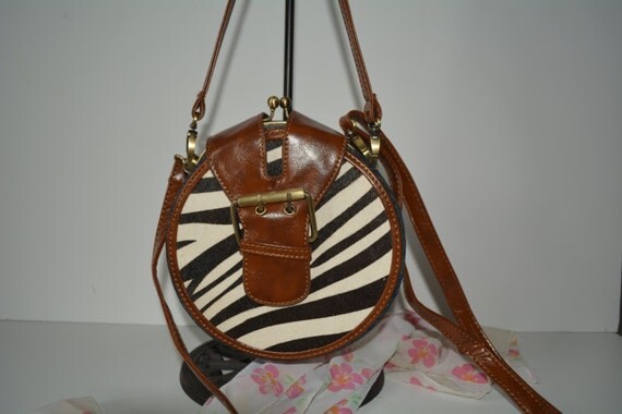 Cute handbag Round Handbag Designer Handbag Zebra Denim