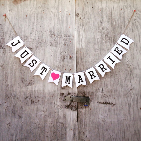 Items Similar To Just Married Banner Wedding Banner Wedding Photo Props Wedding Decor