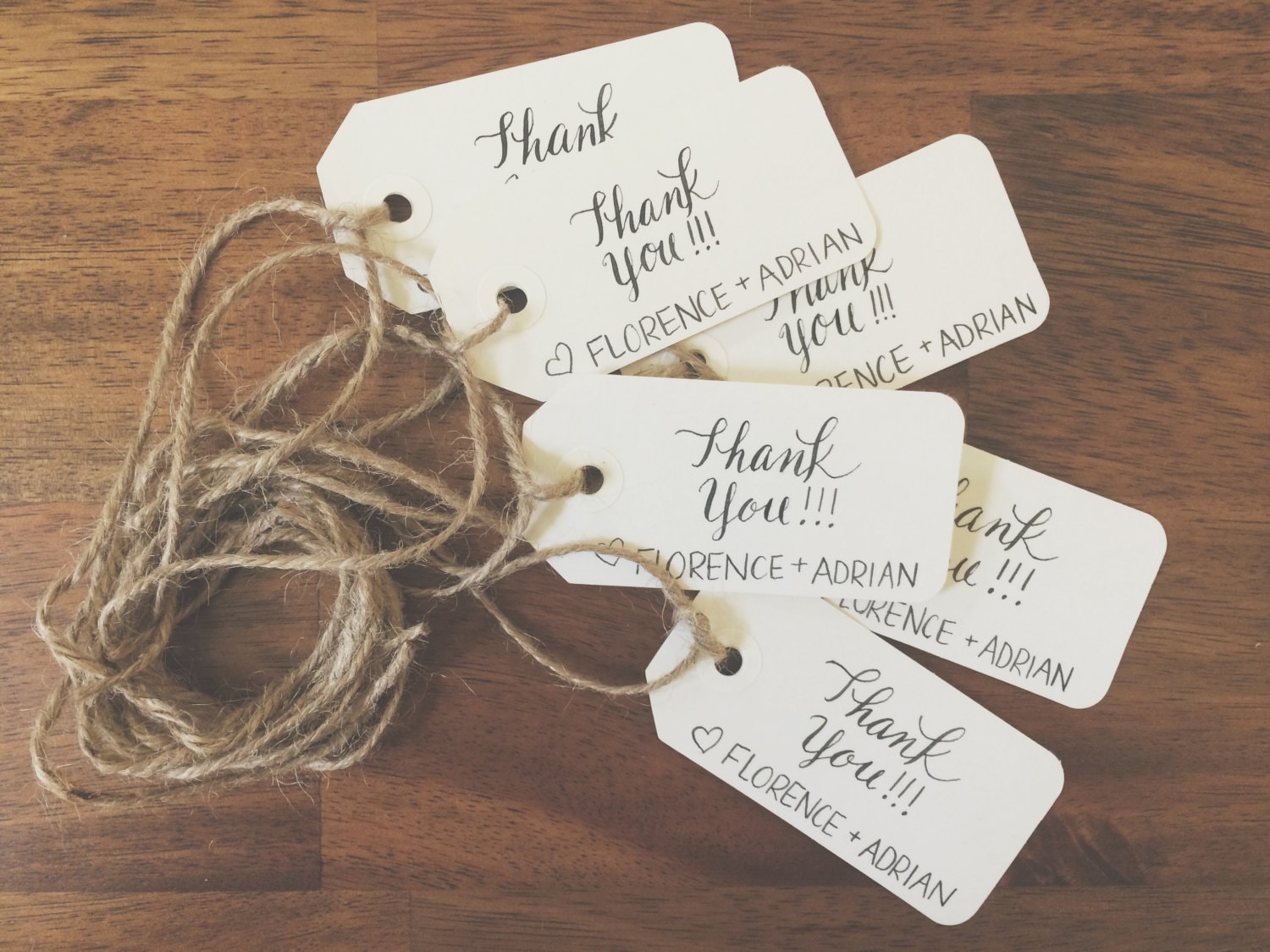 THANK YOU TAGS Set of 10 tags / Calligraphy / Hand Written