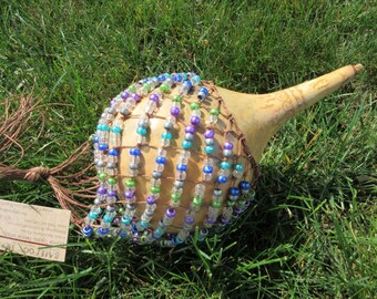 Shekere', homegrown, hand finished, henna'd, "the Morning Glory", signed and #'