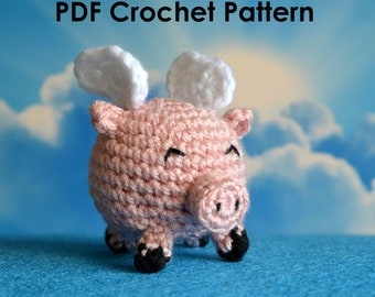 Adorable Flying Pig - Crochet Amigurumi PDF Pattern