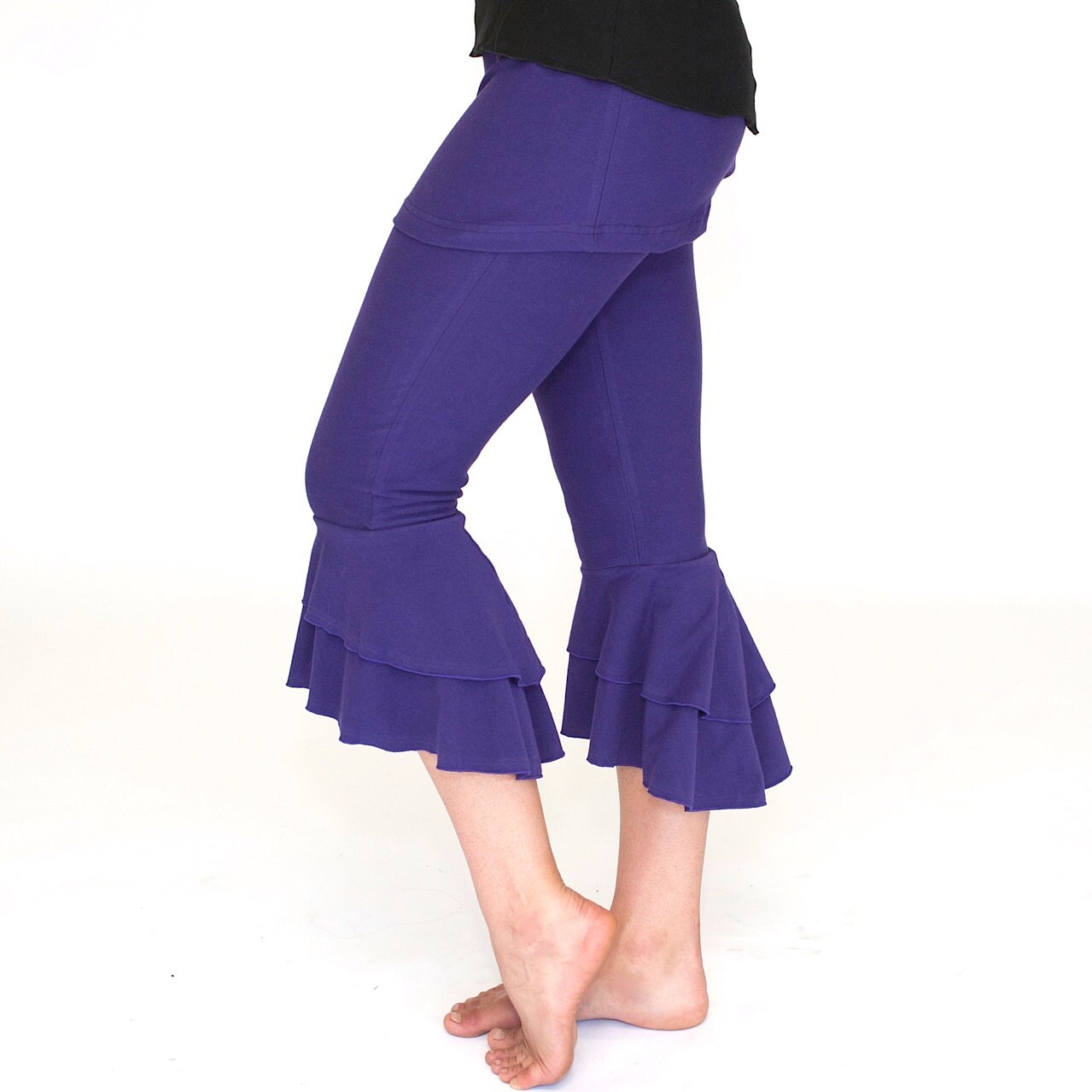 Ruffle bottom Capri Pants / bloomers with attached skirt SASSY