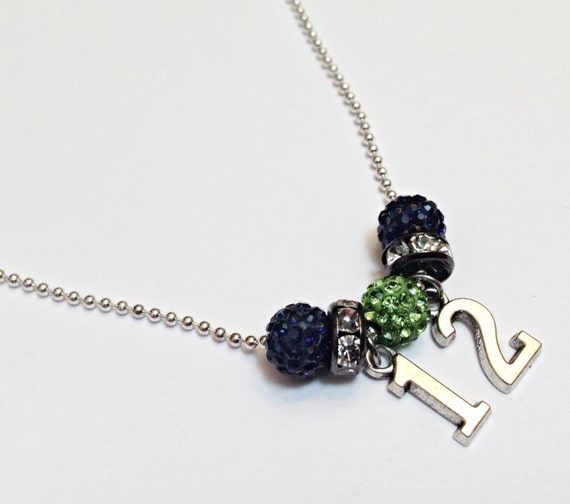 12th Woman Charm Necklace, sterling silver, Seattle Seahawks jewelry ...